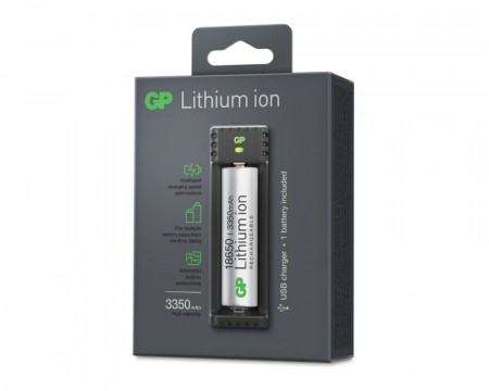 GP 18650 Batteri 3350 mAh + Lader